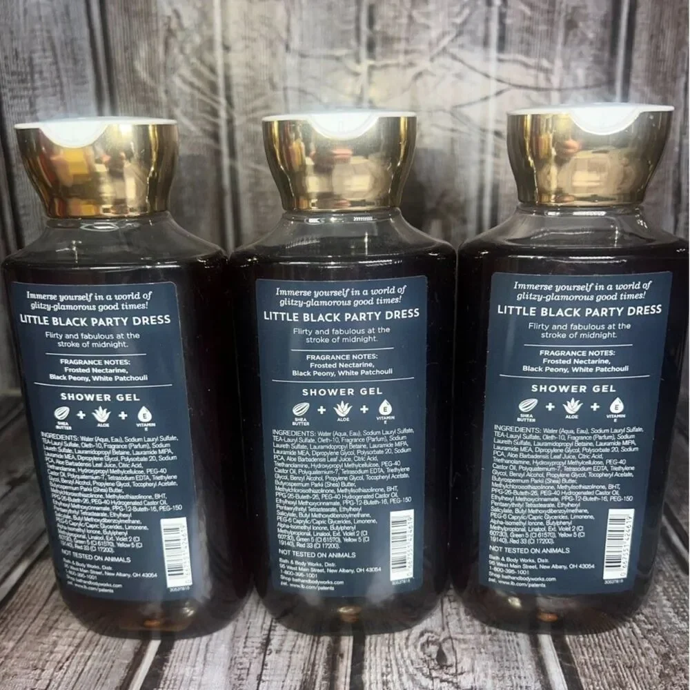 Lot of 3 Bath & Body Works Little Black Party Dress‎ Shower Gel NEW - Picture 2 of 2